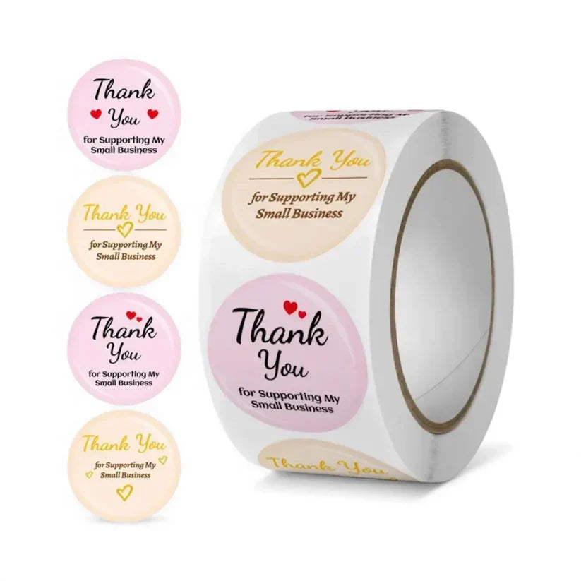 Thank You Stickers & Labels for Packaging (1000 Sticker Roll of 1 Inch)