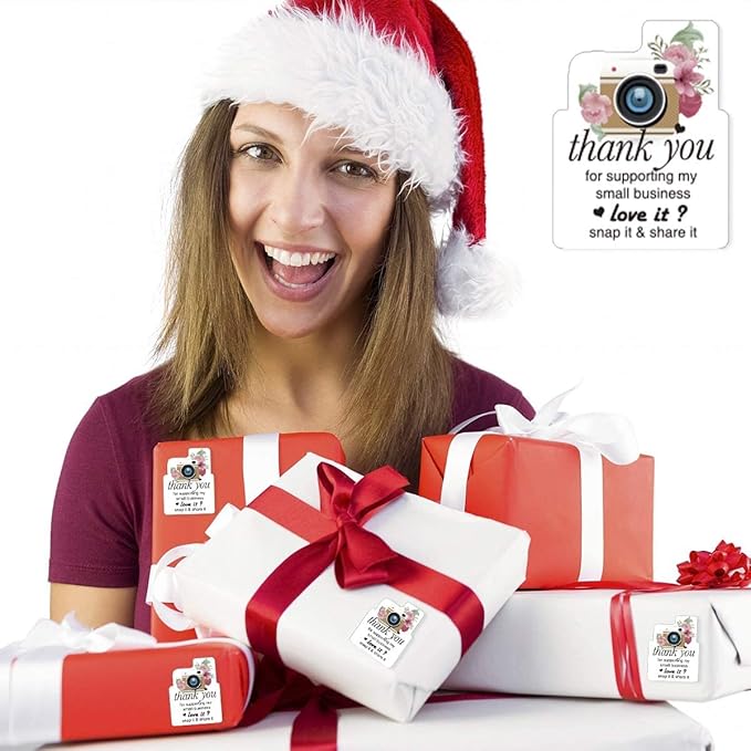 Thank You Snap & Share Stickers – 1000 Pack (2×1.6 inch)