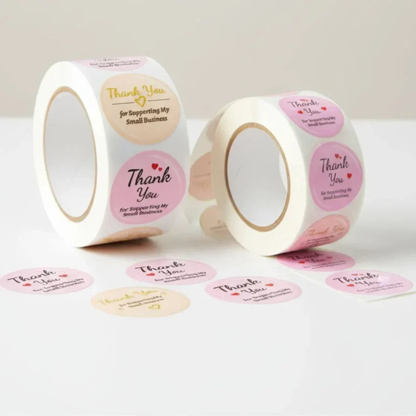 Thank You Stickers & Labels for Packaging (1000 Sticker Roll of 1 Inch)