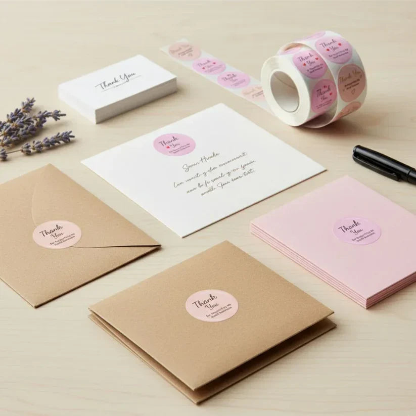 Thank You Stickers & Labels for Packaging (1000 Sticker Roll of 1 Inch)
