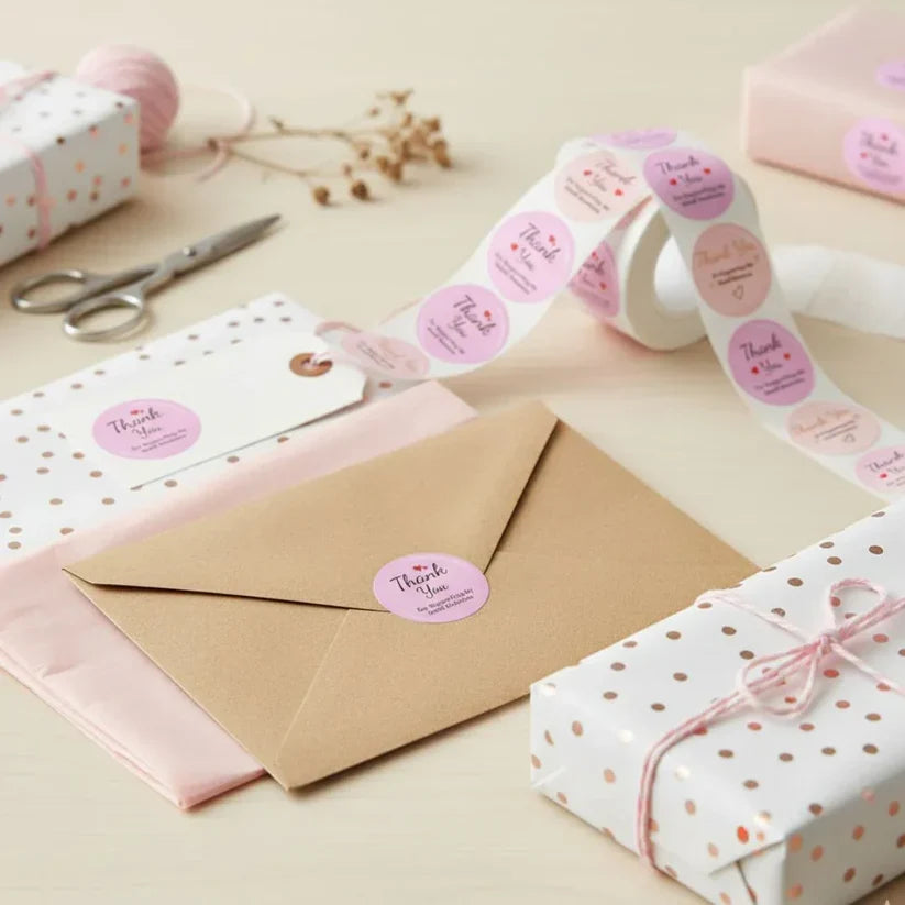 Thank You Stickers & Labels for Packaging (1000 Sticker Roll of 1 Inch)