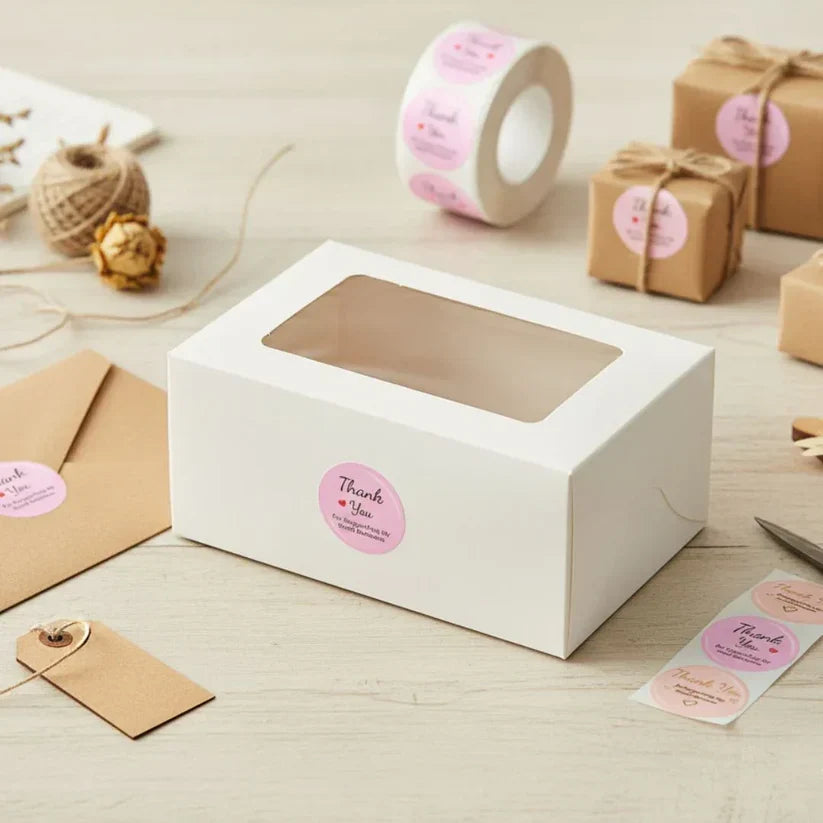 Thank You Stickers & Labels for Packaging (1000 Sticker Roll of 1 Inch)
