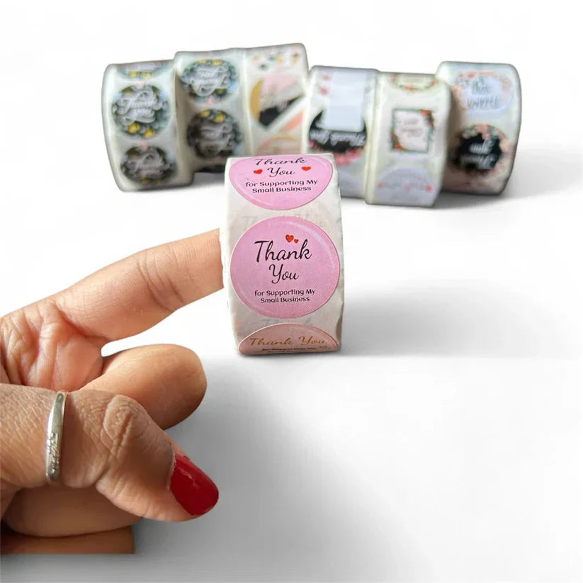Thank You Stickers & Labels for Packaging (1000 Sticker Roll of 1 Inch)