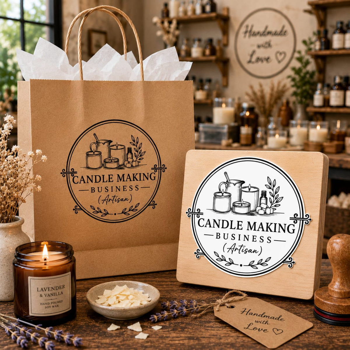 Big Custom Stamp for Candle Making Business (Artisan) | Logo Stamp – StampMyMark®