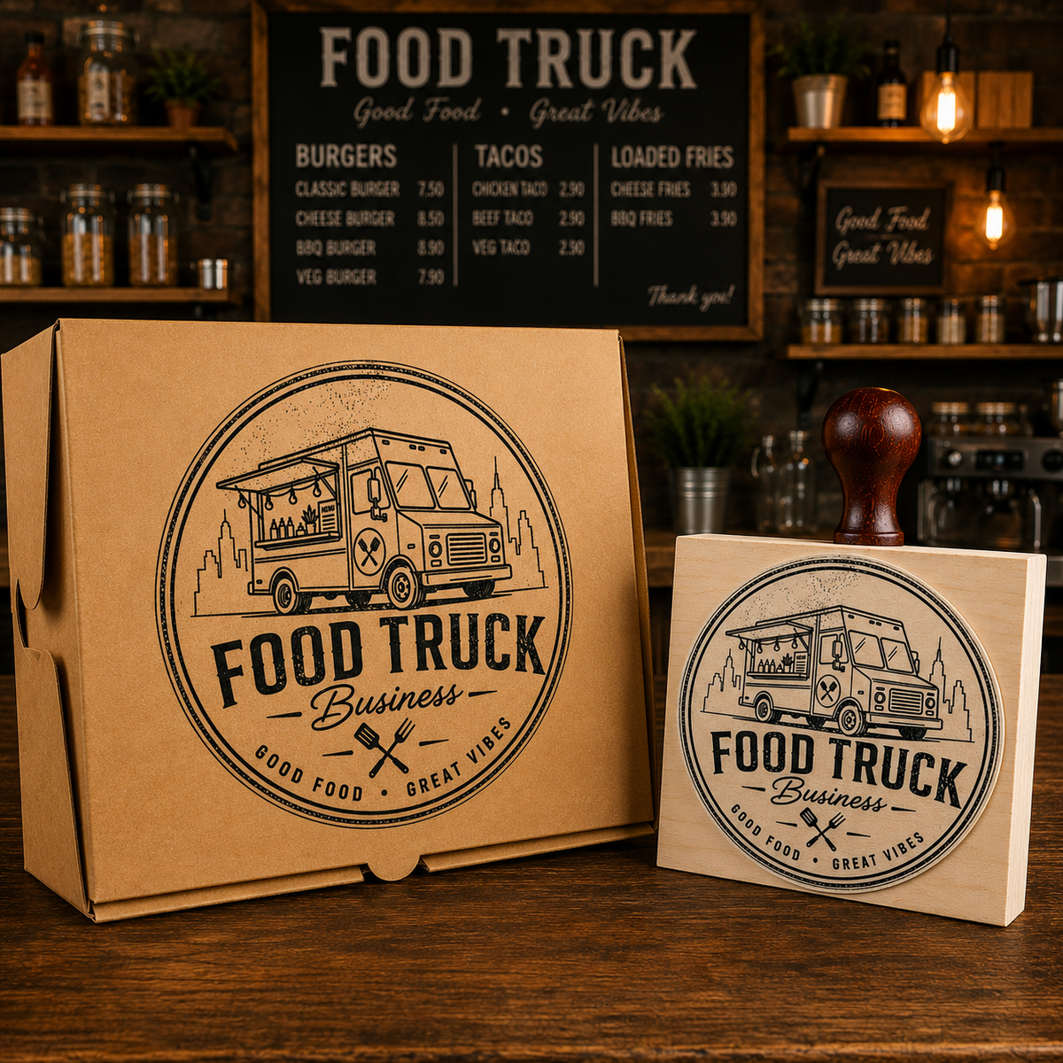 Big Custom Stamp for Food Truck Business | Logo Stamp – StampMyMark®