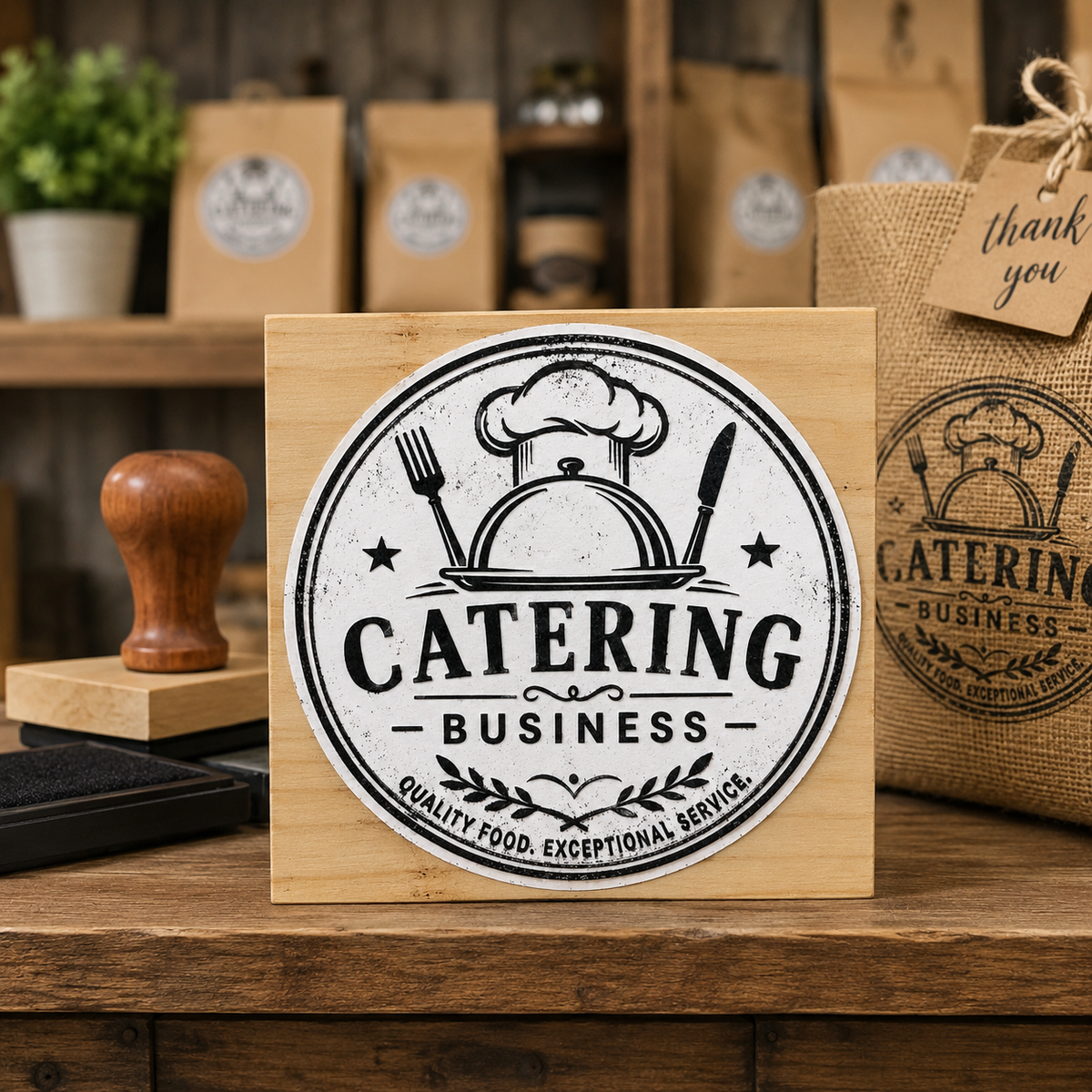 Big Custom Stamp for Catering Business | Logo Stamp – StampMyMark®