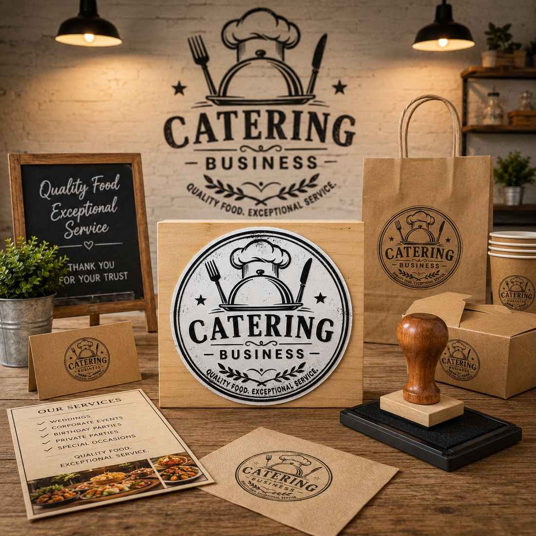 Big Custom Stamp for Catering Business | Logo Stamp – StampMyMark®