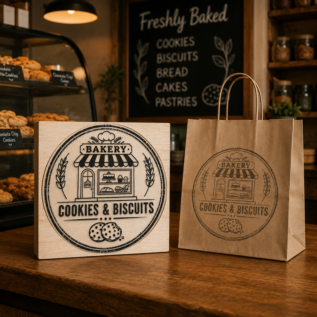 Big Custom Stamp for Bakery - Cookies & Biscuits | Logo Stamp – StampMyMark®