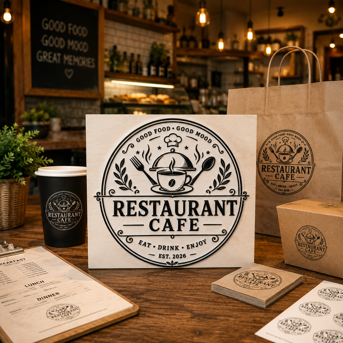 Big Custom Stamp for Restaurant / Cafe | Logo Stamp – StampMyMark®