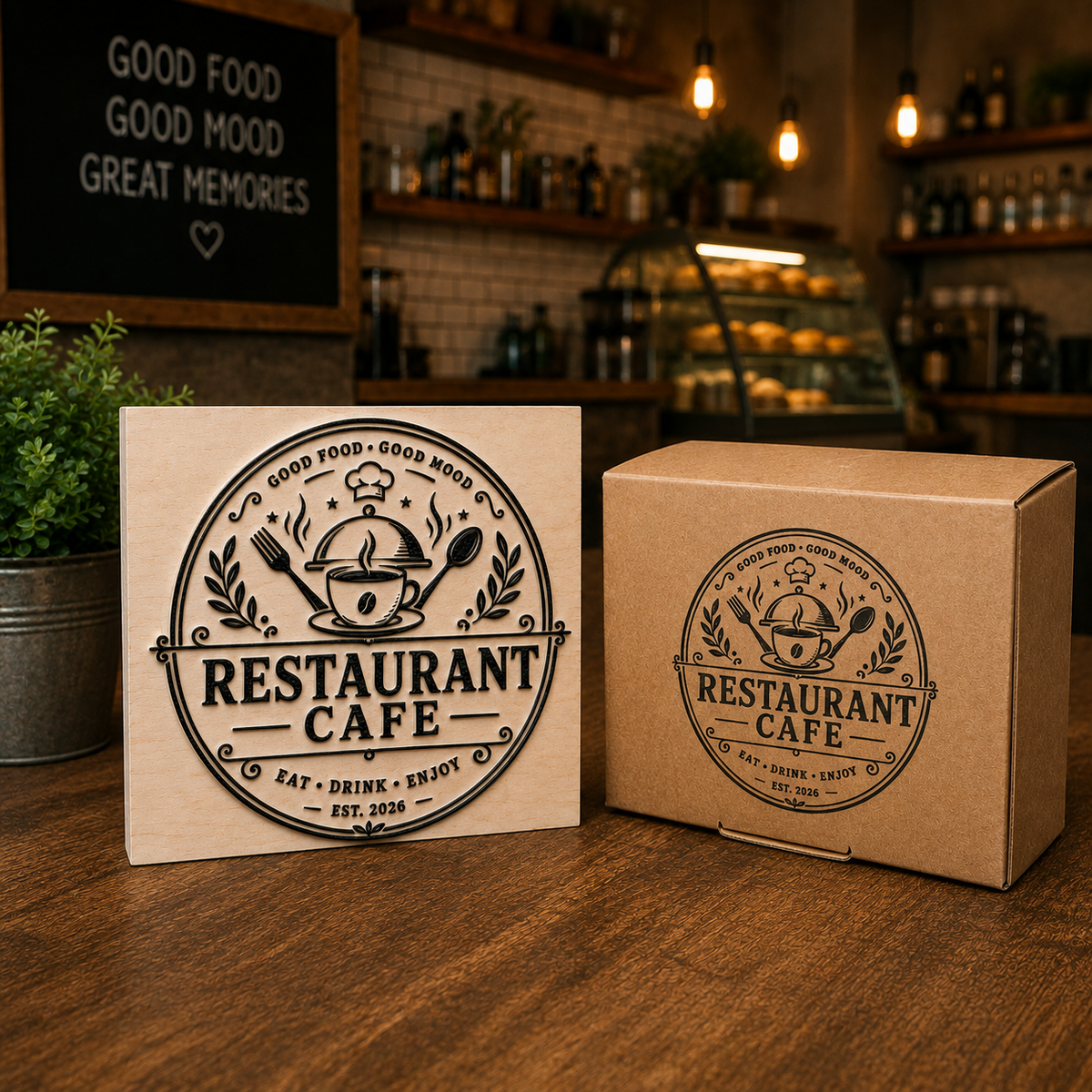 Big Custom Stamp for Restaurant / Cafe | Logo Stamp – StampMyMark®
