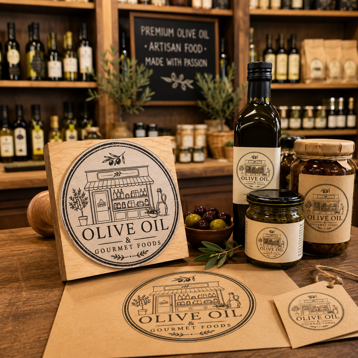 Big Custom Stamp for Olive Oil & Gourmet Foods | Logo Stamp – StampMyMark®