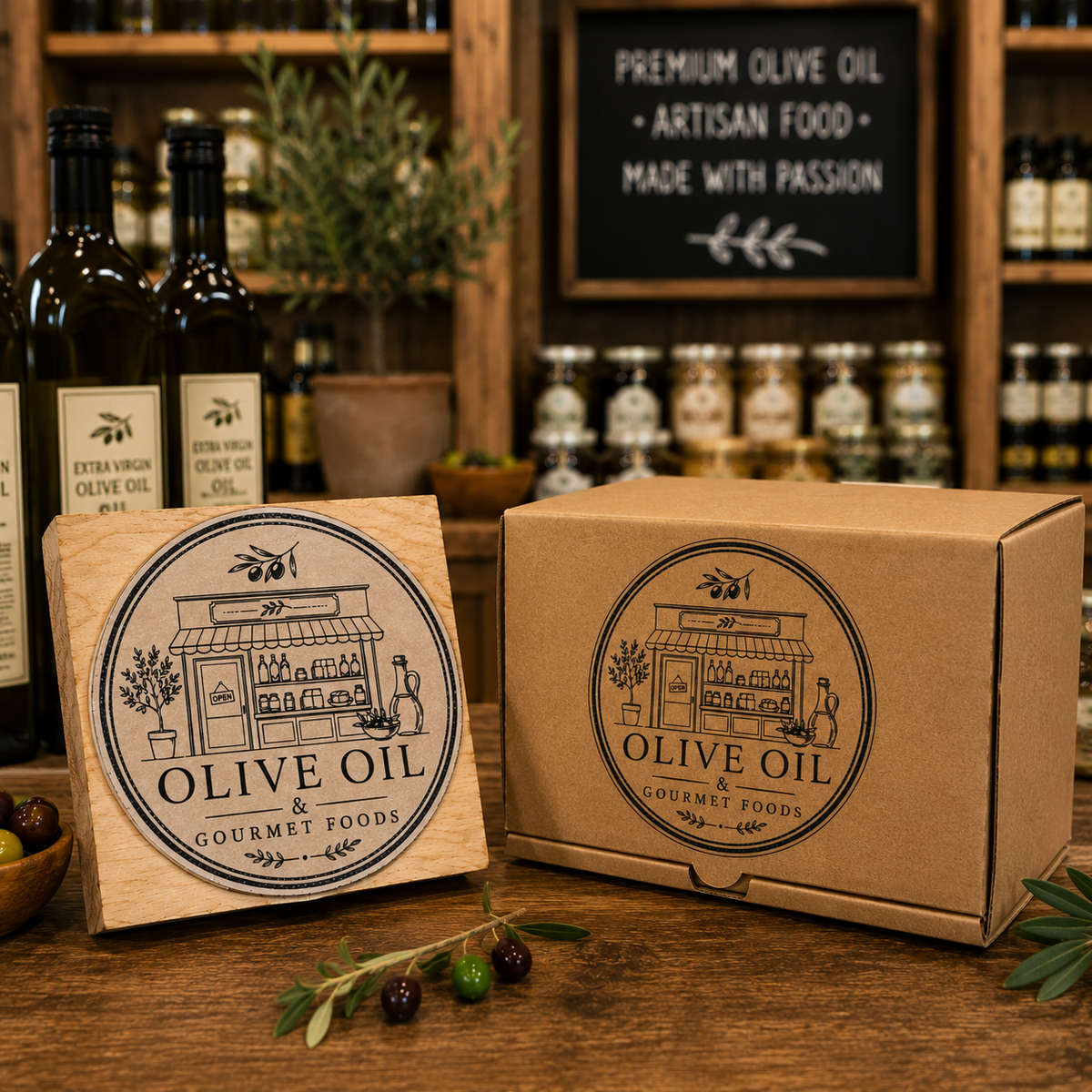 Big Custom Stamp for Olive Oil & Gourmet Foods | Logo Stamp – StampMyMark®