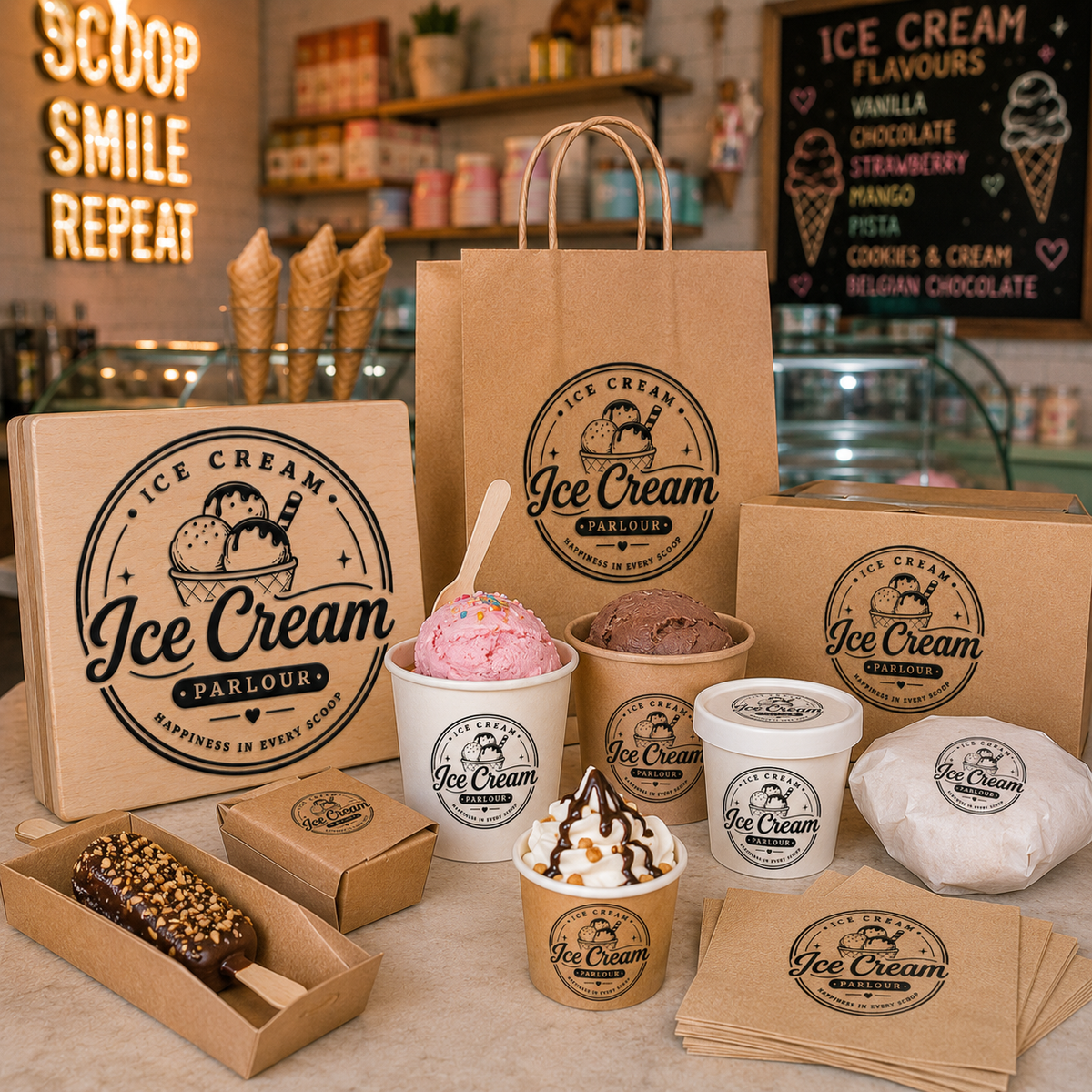 Big Custom Stamp for Ice Cream Parlour | Logo Stamp – StampMyMark®