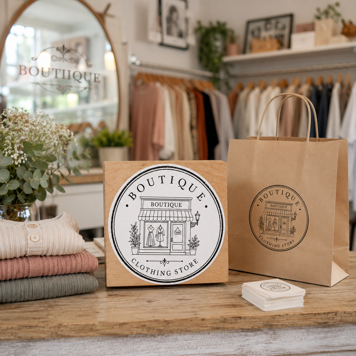 Big Custom Stamp for Boutique Clothing Store | Logo Stamp – StampMyMark®