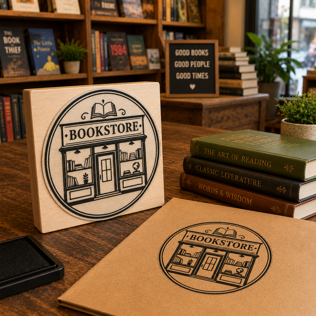Big Custom Stamp for Bookstore | Logo Stamp – StampMyMark®