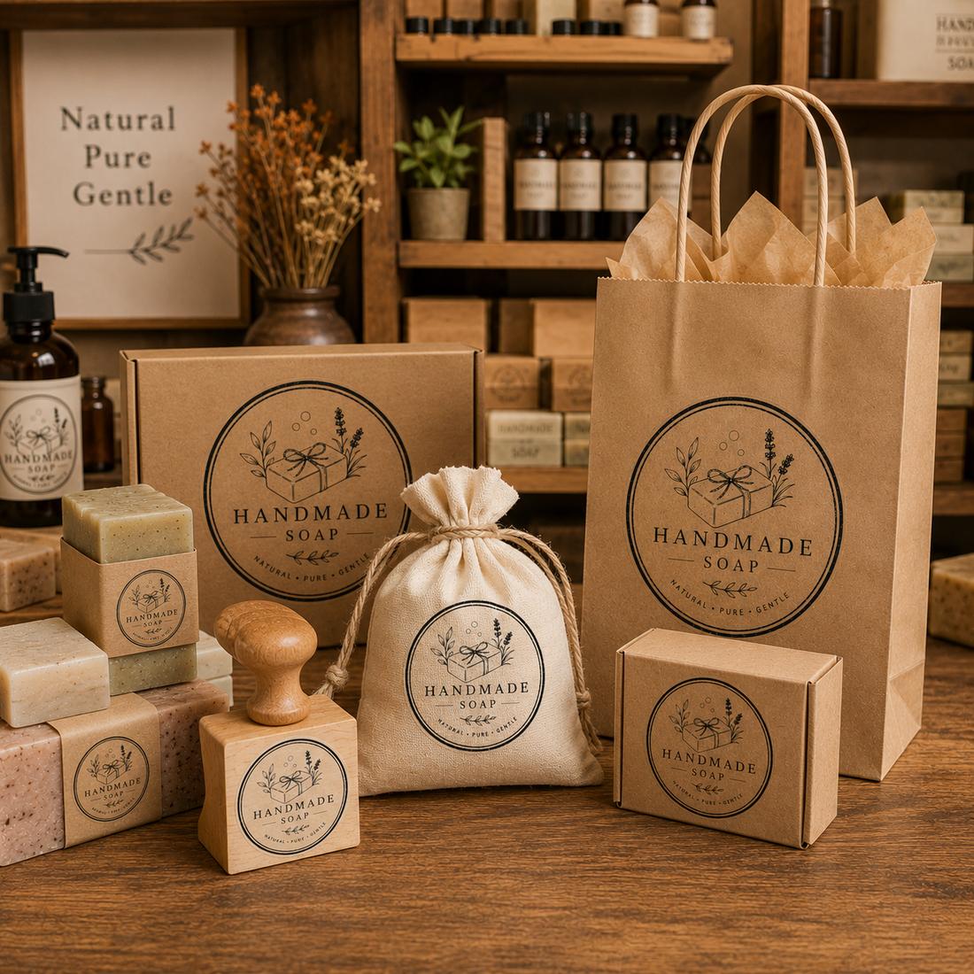 Big Custom Stamp for Handmade Soap Business | Logo Stamp – StampMyMark®