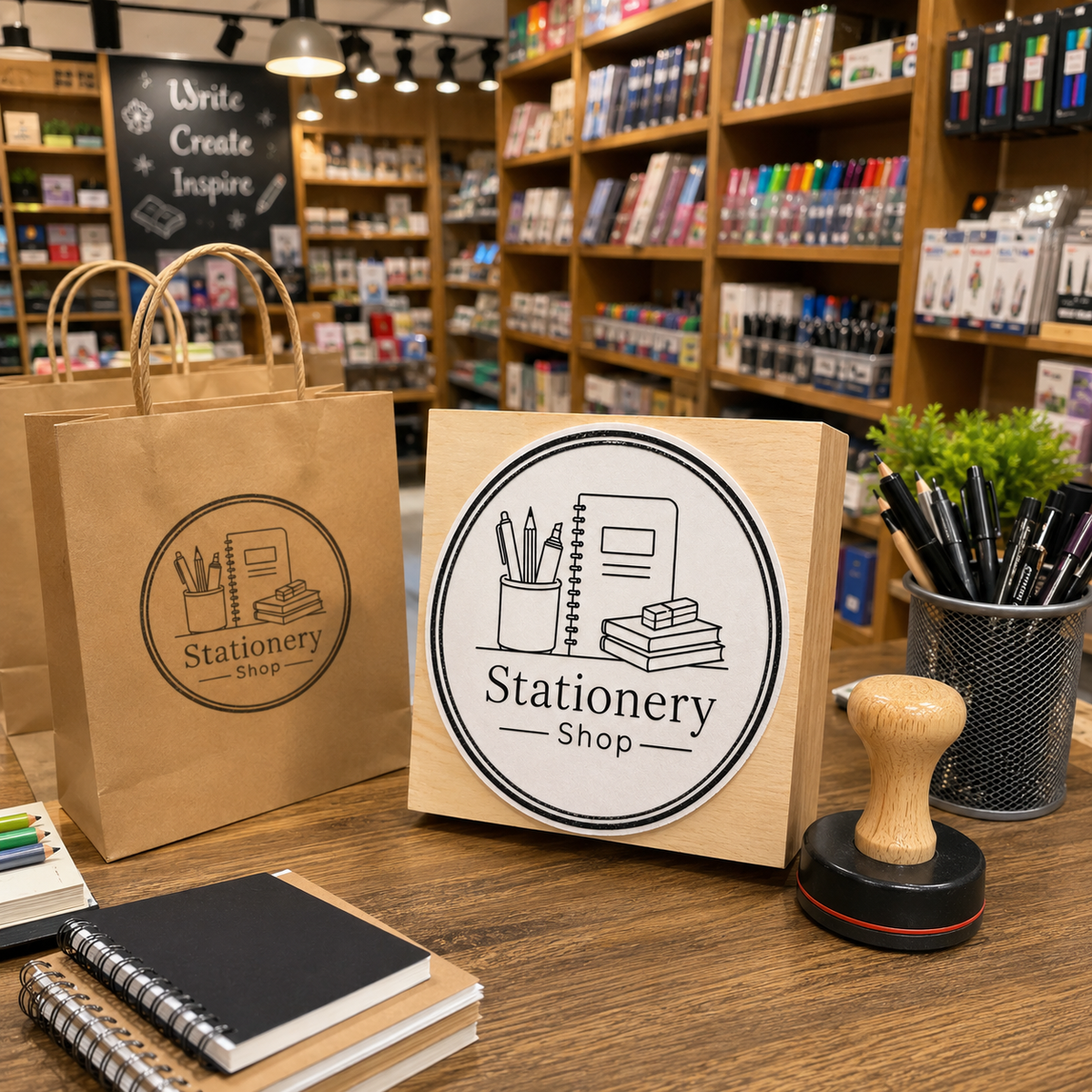 Big Custom Stamp for Stationery Shop | Logo Stamp – StampMyMark®