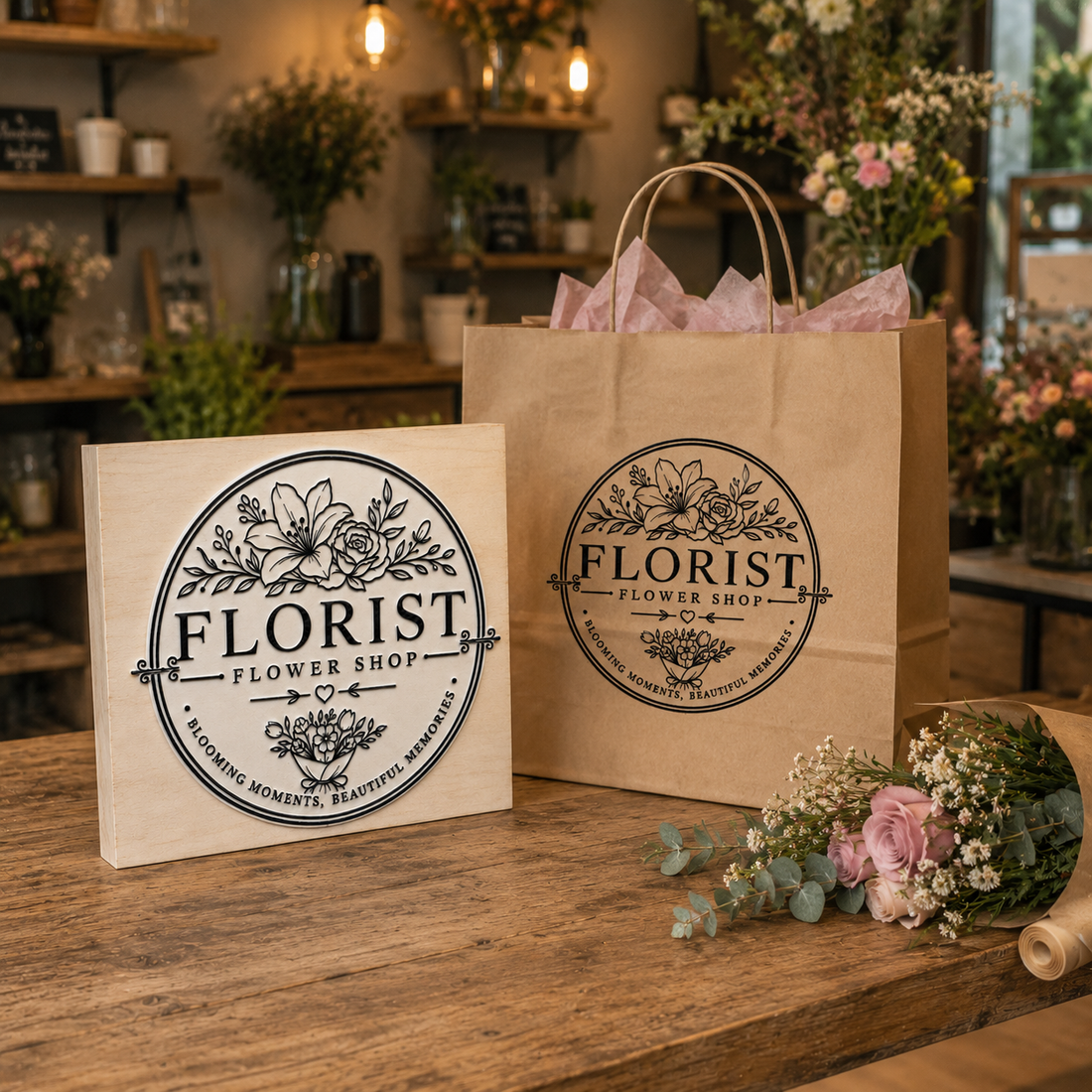 Big Custom Stamp for Florist / Flower Shop | Logo Stamp – StampMyMark®