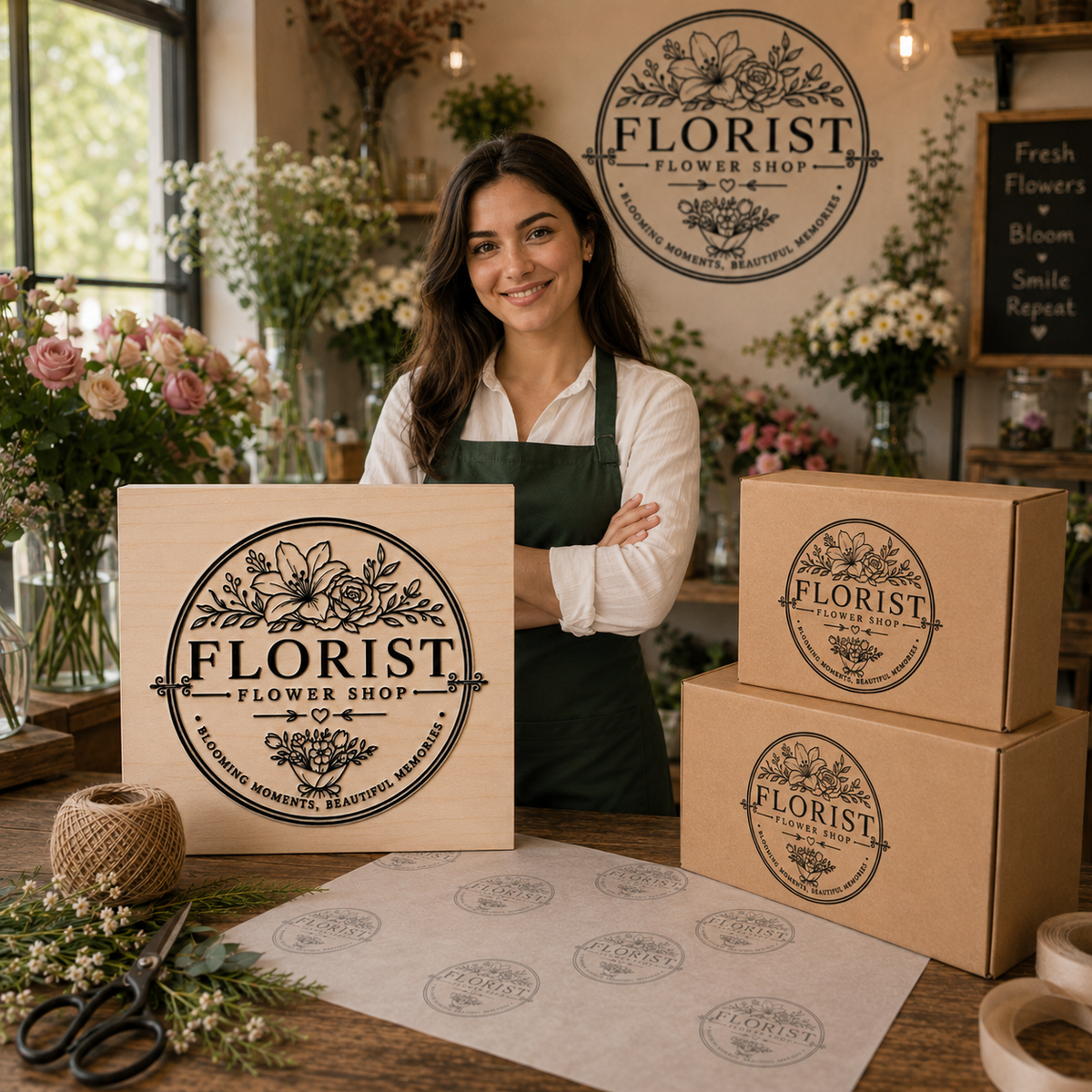 Big Custom Stamp for Florist / Flower Shop | Logo Stamp – StampMyMark®