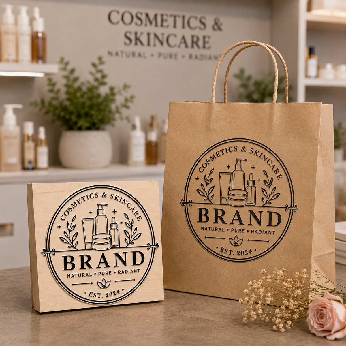 Big Custom Stamp for Cosmetics & Skincare Brand | Logo Stamp – StampMyMark®