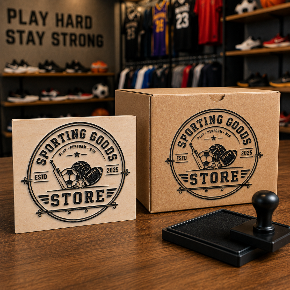 Big Custom Stamp for Sporting Goods Store | Logo Stamp – StampMyMark®