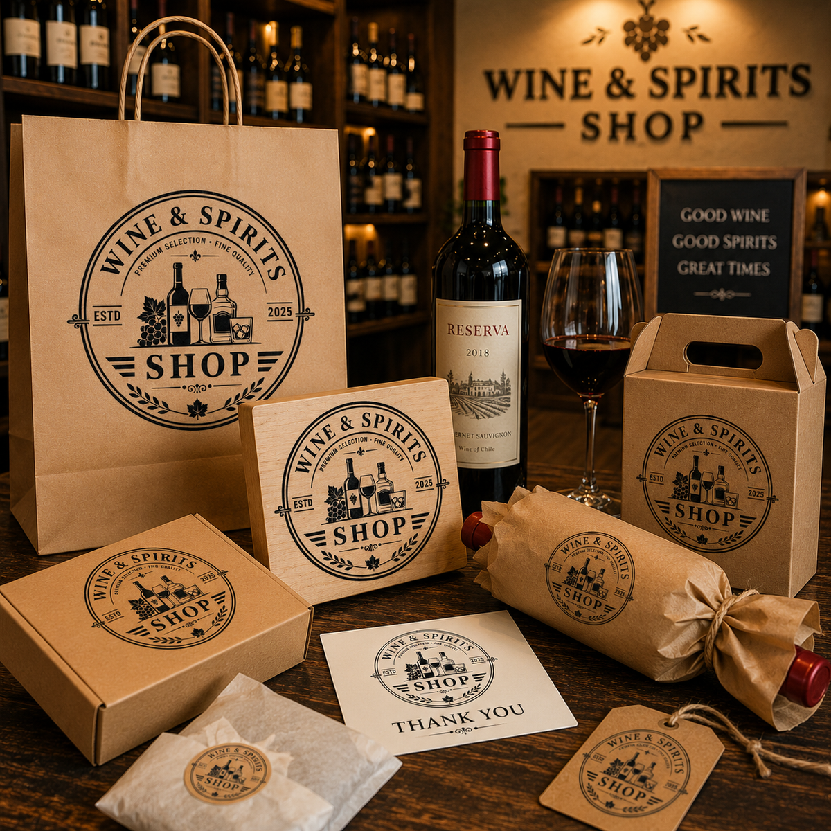 Big Custom Stamp for Wine & Spirits Shop | Logo Stamp – StampMyMark®