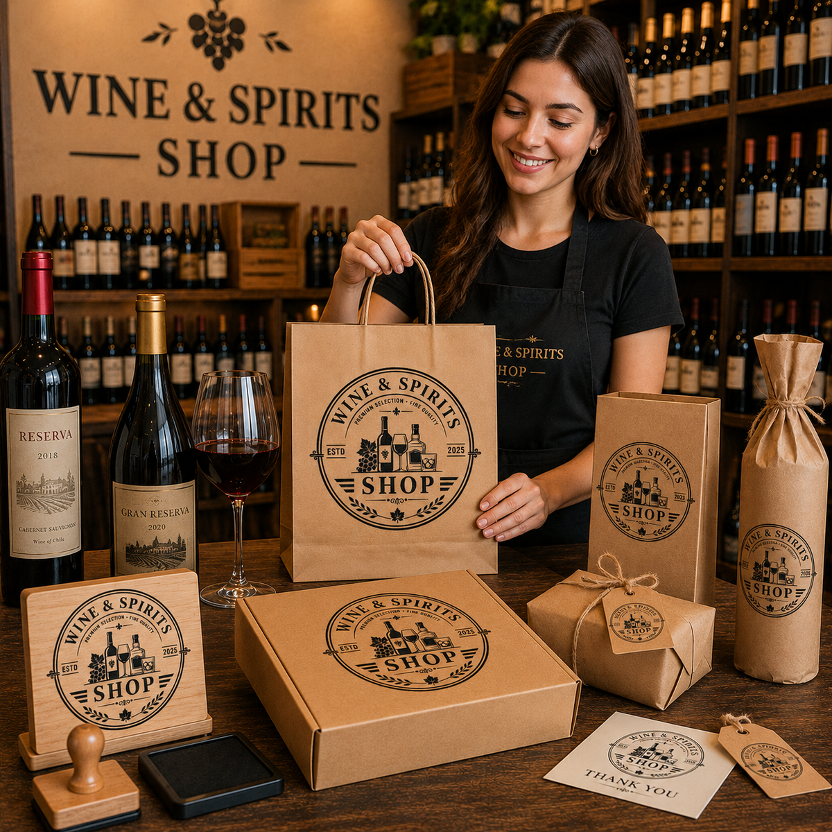 Big Custom Stamp for Wine & Spirits Shop | Logo Stamp – StampMyMark®