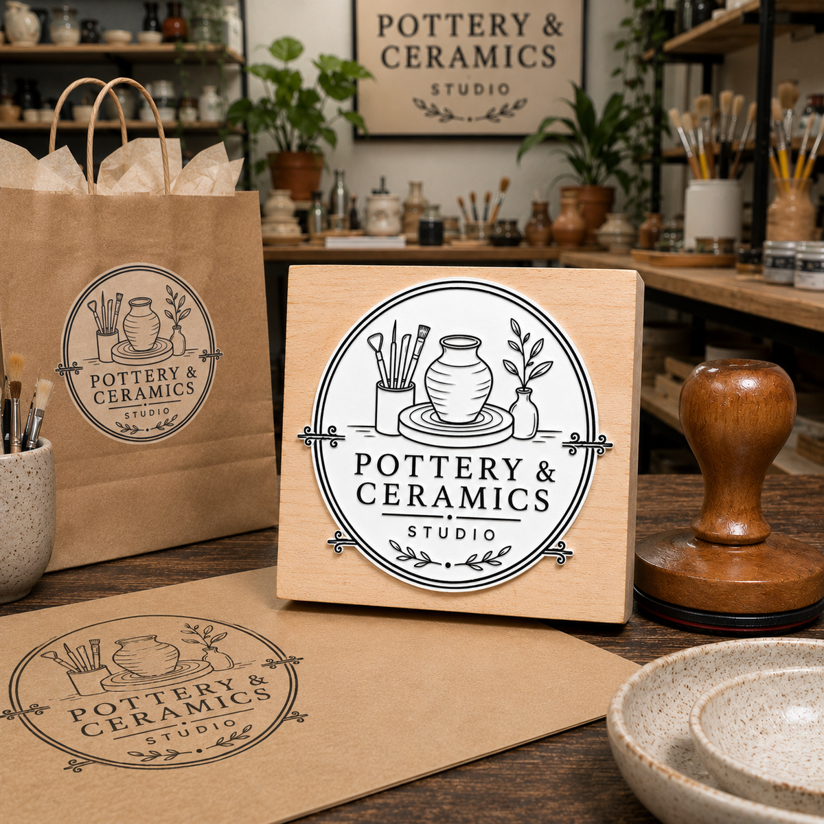 Big Custom Stamp for Pottery & Ceramics Studio | Logo Stamp – StampMyMark®