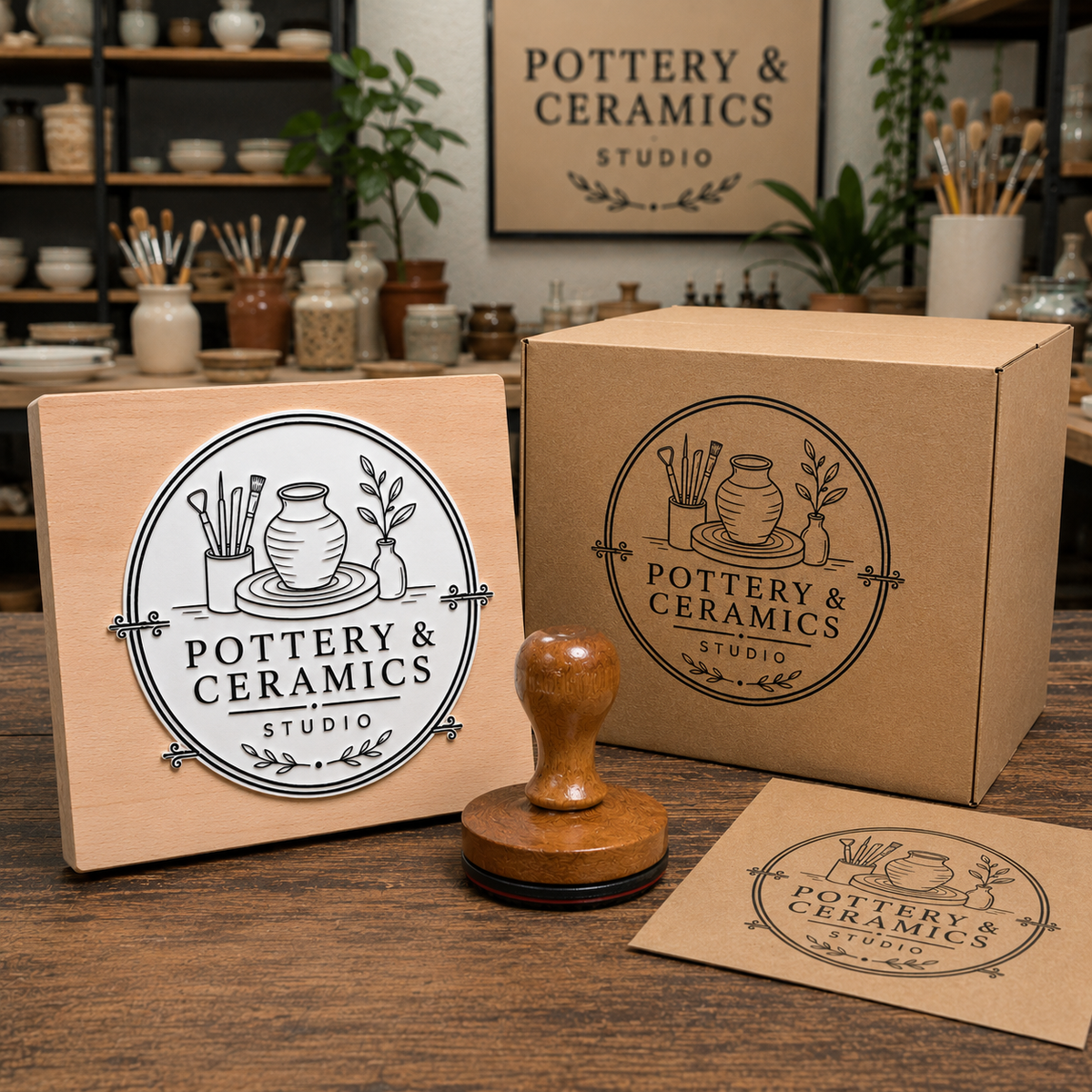 Big Custom Stamp for Pottery & Ceramics Studio | Logo Stamp – StampMyMark®