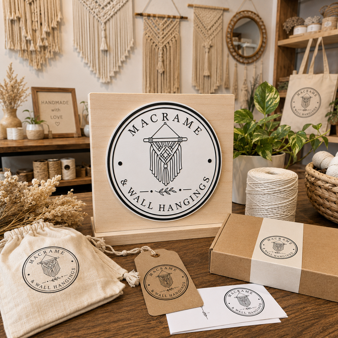 Big Custom Stamp for Macrame & Wall Hangings | Logo Stamp – StampMyMark®