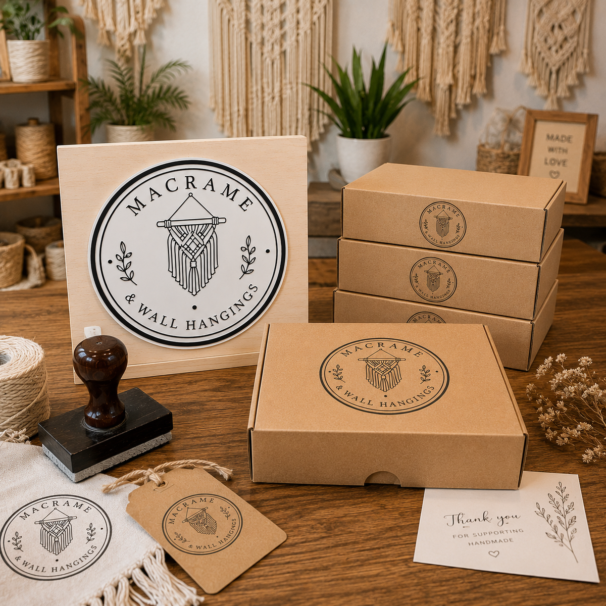 Big Custom Stamp for Macrame & Wall Hangings | Logo Stamp – StampMyMark®