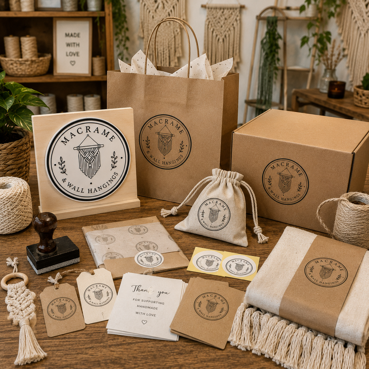 Big Custom Stamp for Macrame & Wall Hangings | Logo Stamp – StampMyMark®