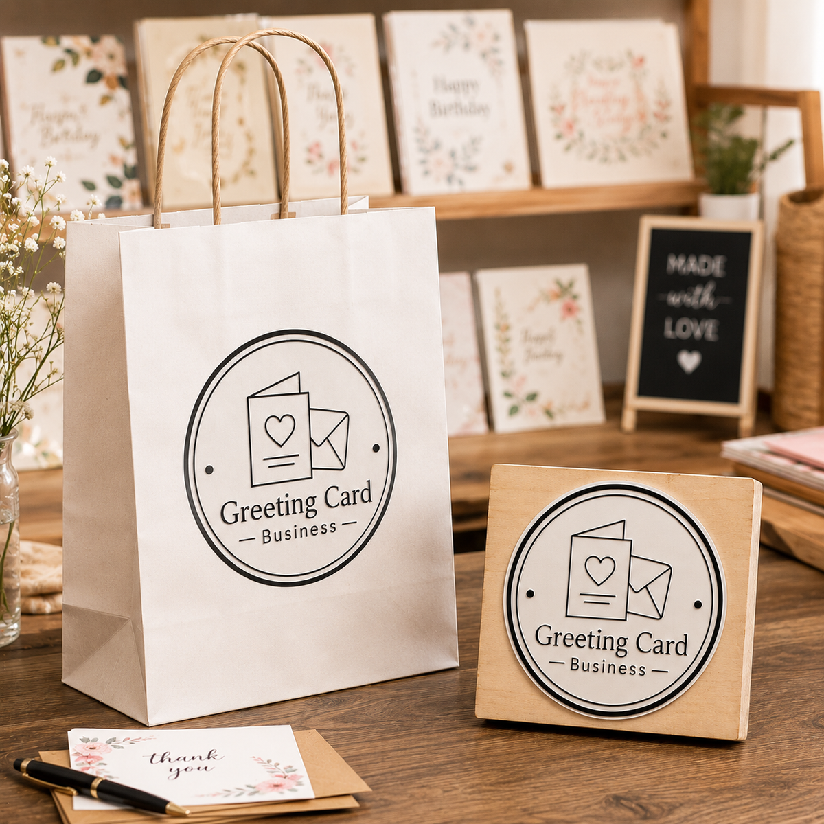 Big Custom Stamp for Greeting Card Business | Logo Stamp – StampMyMark®