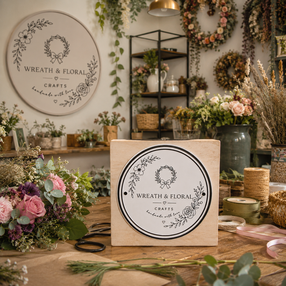 Big Custom Stamp for Wreath & Floral Craft Business | Logo Stamp – StampMyMark®