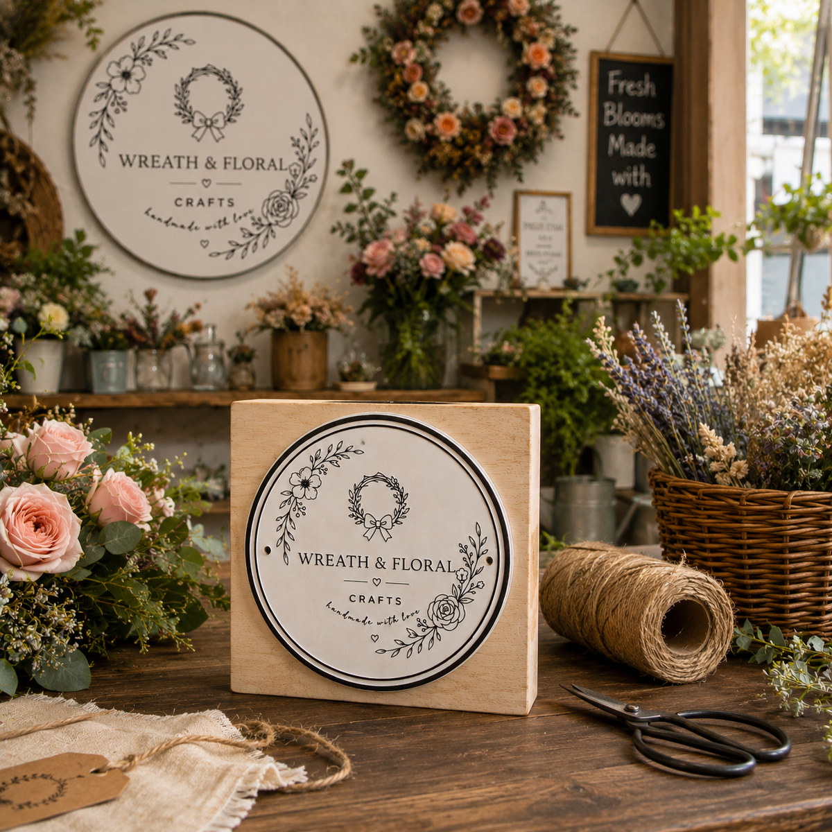 Big Custom Stamp for Wreath & Floral Craft Business | Logo Stamp – StampMyMark®