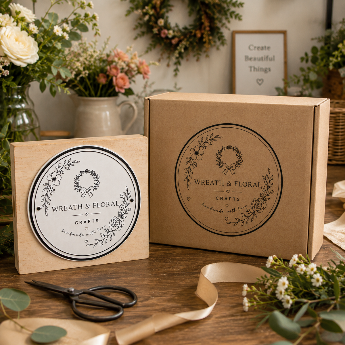 Big Custom Stamp for Wreath & Floral Craft Business | Logo Stamp – StampMyMark®