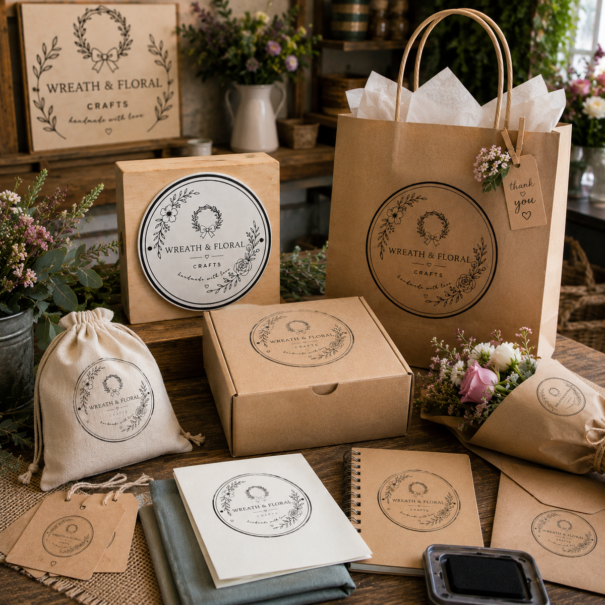 Big Custom Stamp for Wreath & Floral Craft Business | Logo Stamp – StampMyMark®