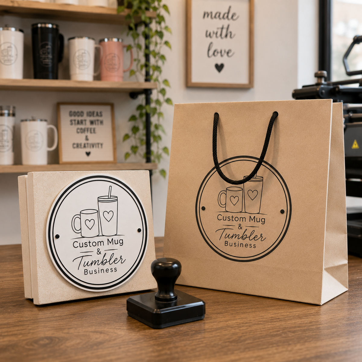 Big Custom Stamp for Custom Mug & Tumbler Business | Logo Stamp – StampMyMark®