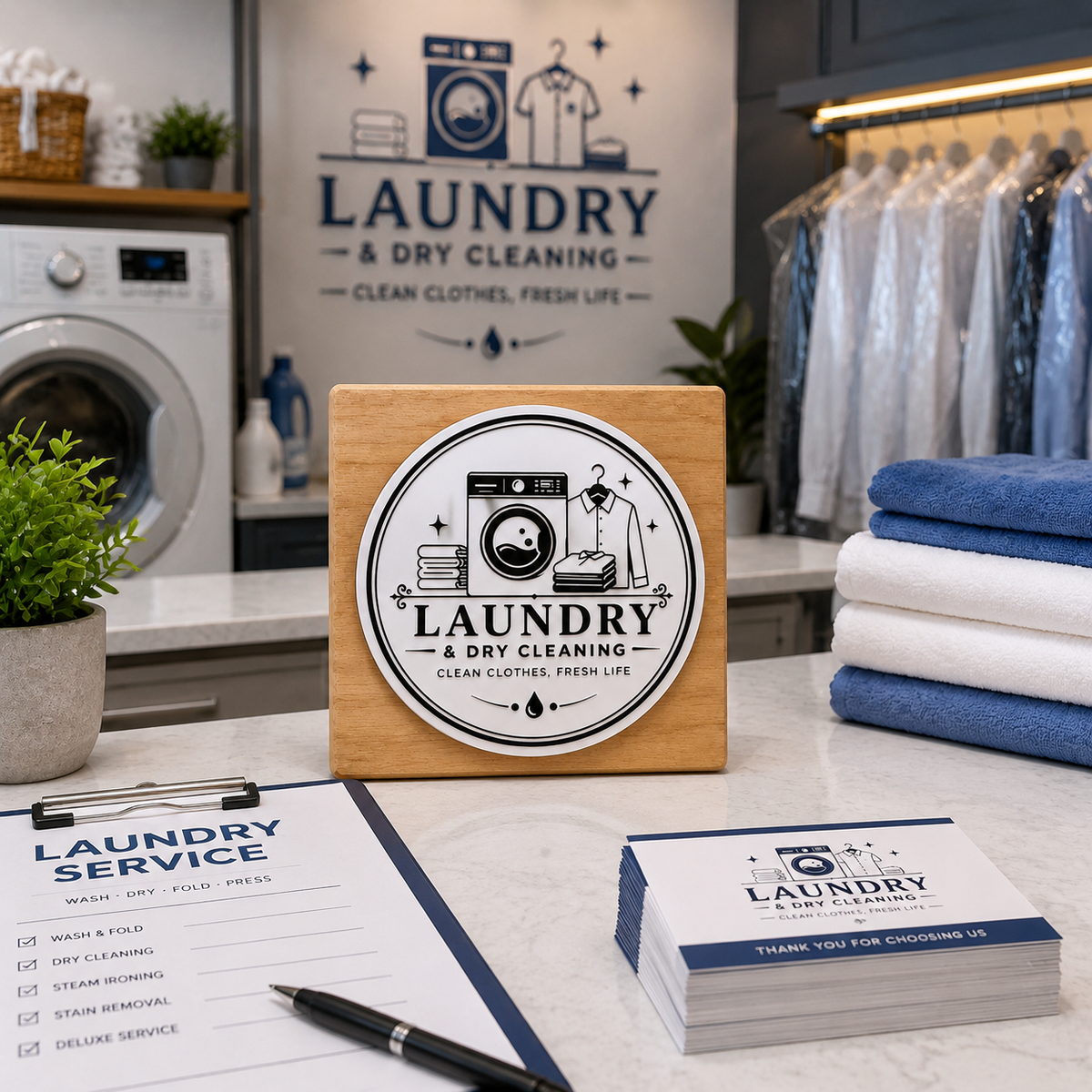 Big Custom Stamp for Laundry & Dry Cleaning | Logo Stamp – StampMyMark®