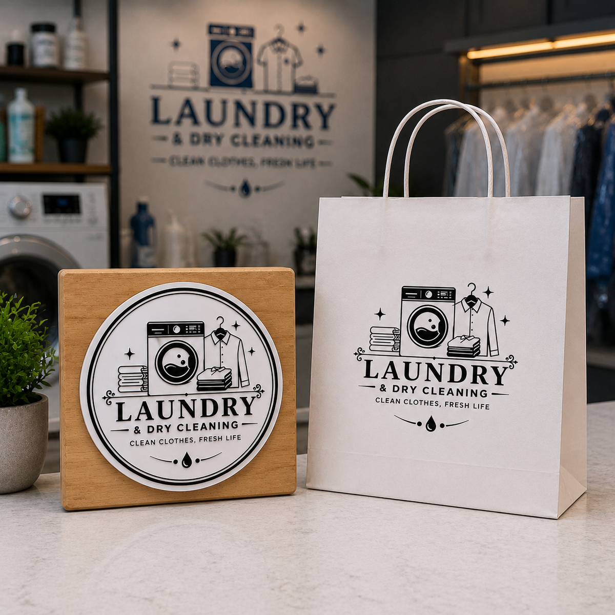 Big Custom Stamp for Laundry & Dry Cleaning | Logo Stamp – StampMyMark®