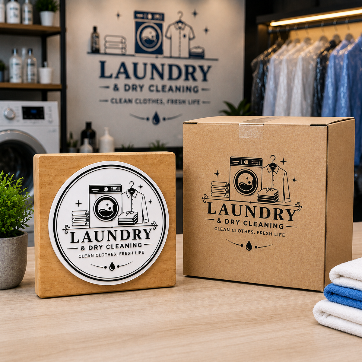 Big Custom Stamp for Laundry & Dry Cleaning | Logo Stamp – StampMyMark®