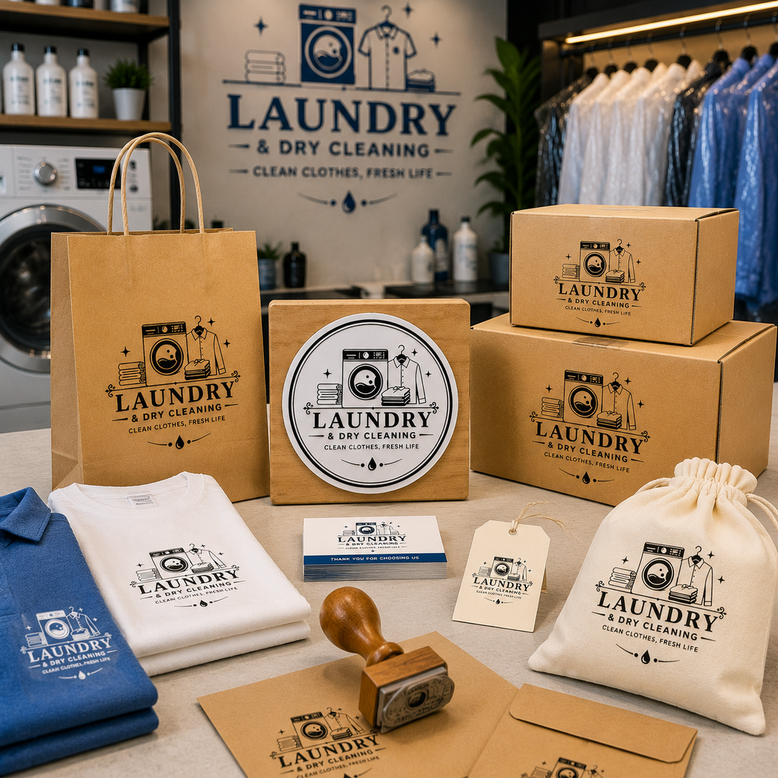 Big Custom Stamp for Laundry & Dry Cleaning | Logo Stamp – StampMyMark®