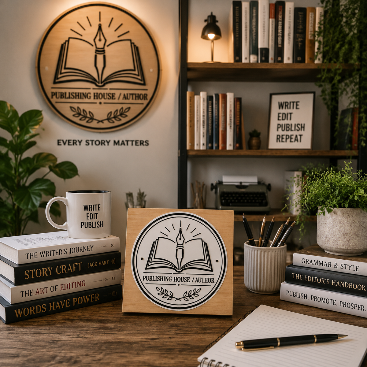Big Custom Stamp for Publishing House / Author | Logo Stamp – StampMyMark®