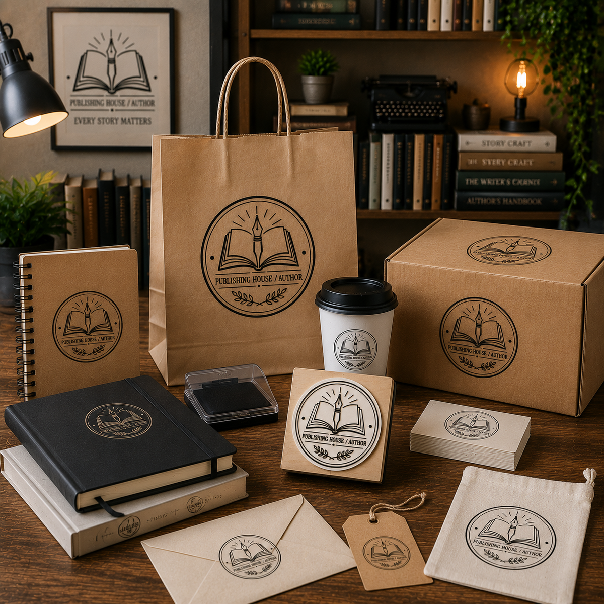 Big Custom Stamp for Publishing House / Author | Logo Stamp – StampMyMark®