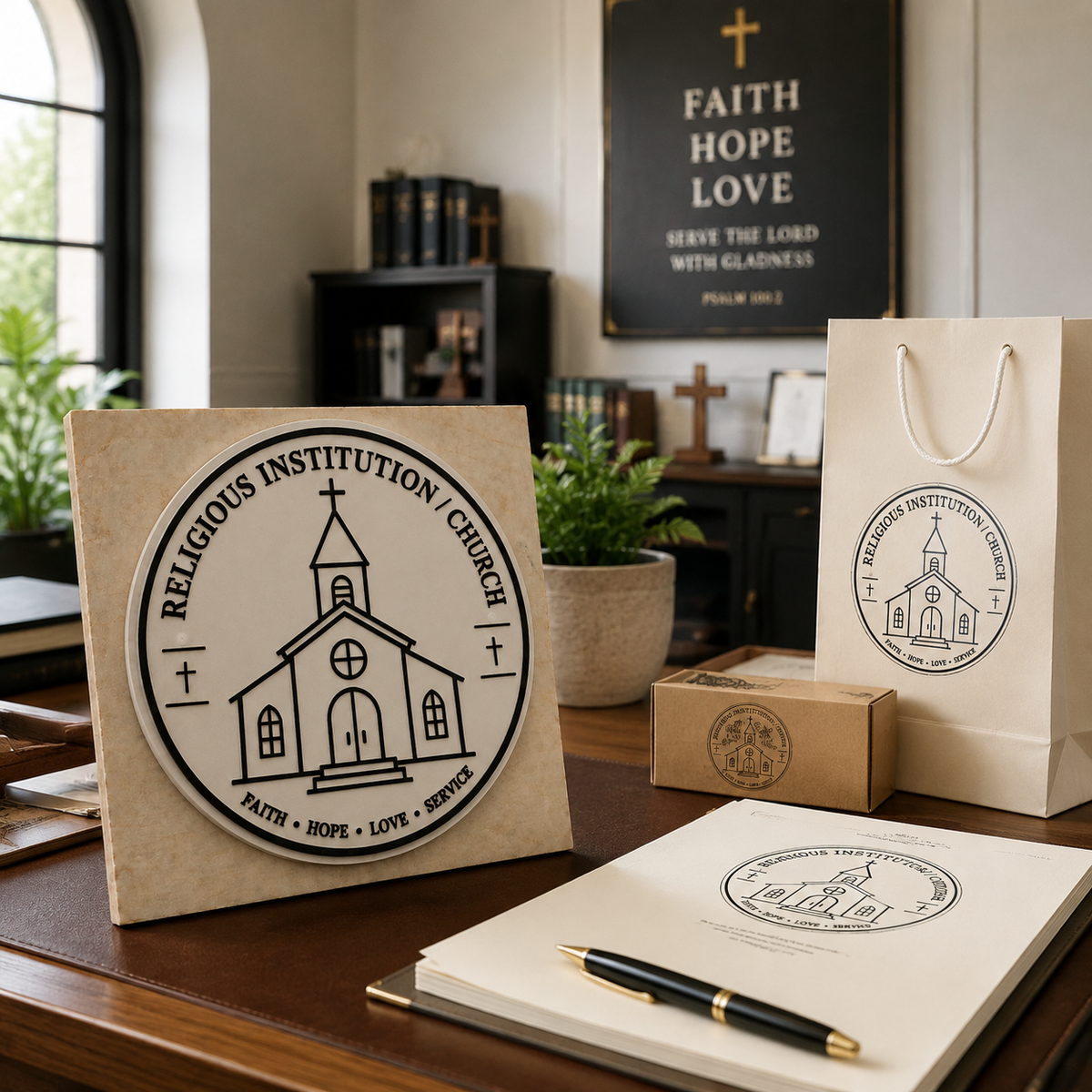Big Custom Stamp for Religious Institution / Church | Logo Stamp – StampMyMark®