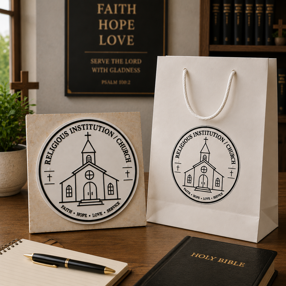 Big Custom Stamp for Religious Institution / Church | Logo Stamp – StampMyMark®