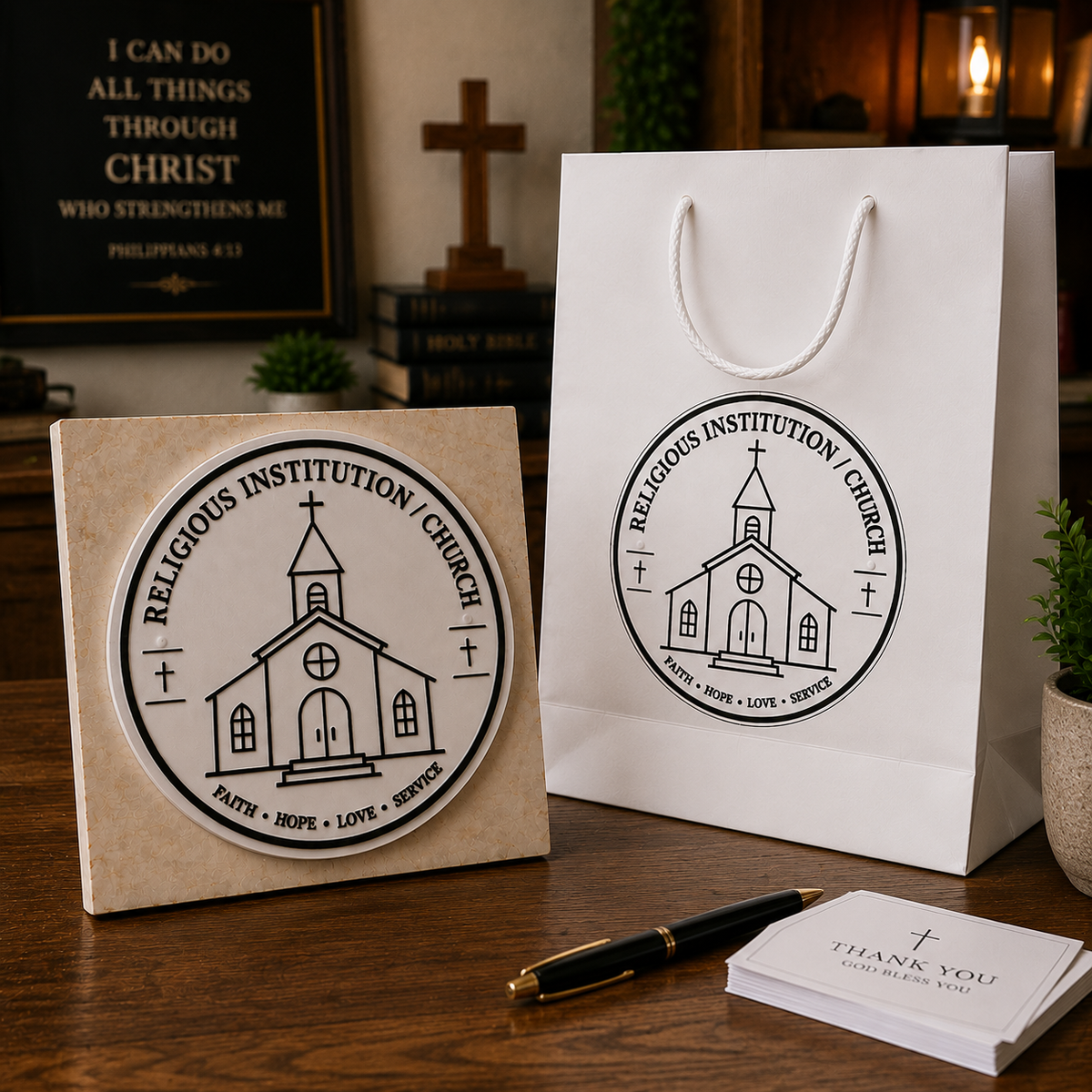 Big Custom Stamp for Religious Institution / Church | Logo Stamp – StampMyMark®