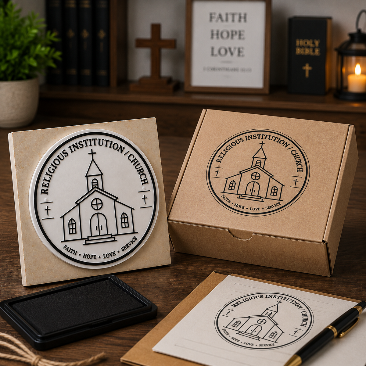 Big Custom Stamp for Religious Institution / Church | Logo Stamp – StampMyMark®