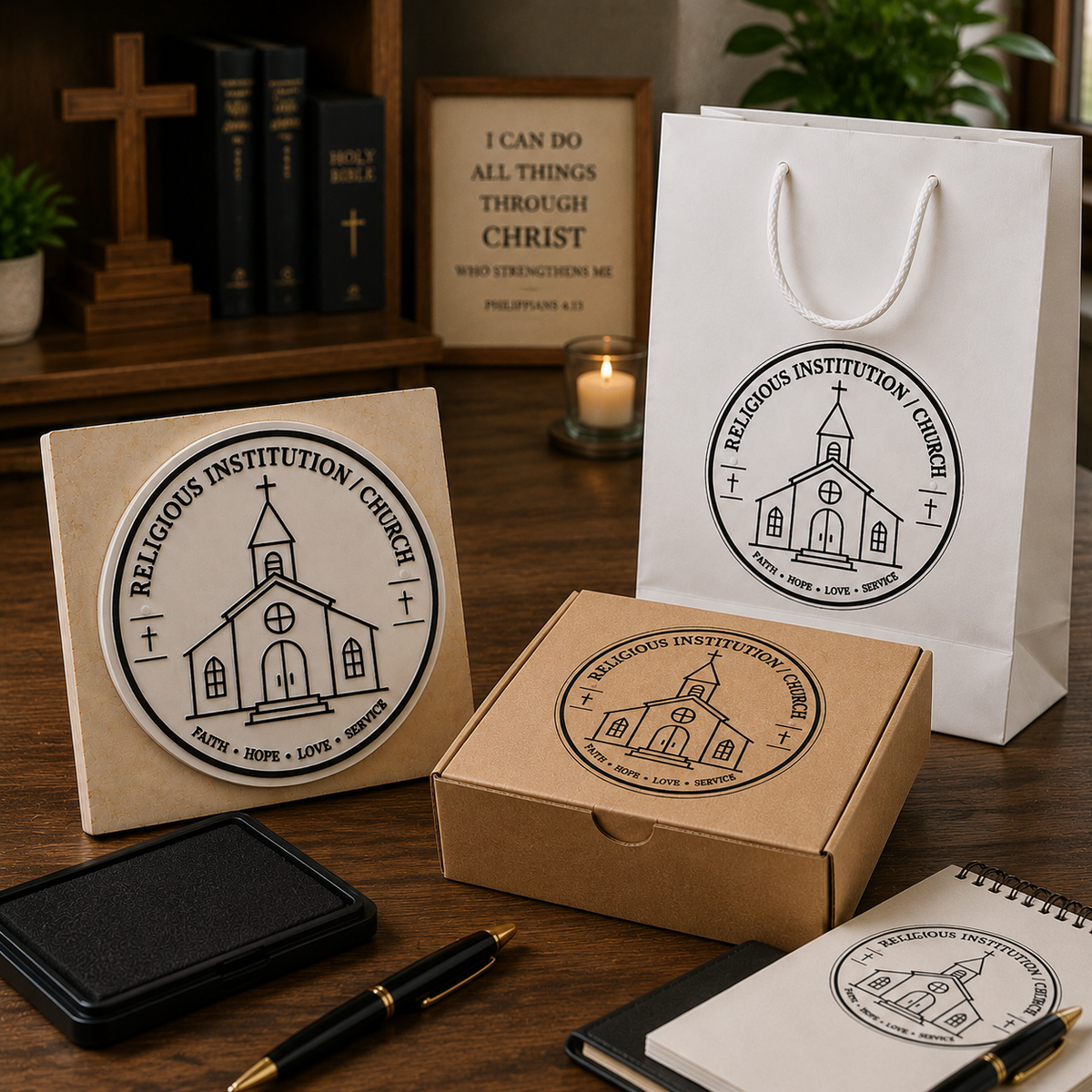 Big Custom Stamp for Religious Institution / Church | Logo Stamp – StampMyMark®