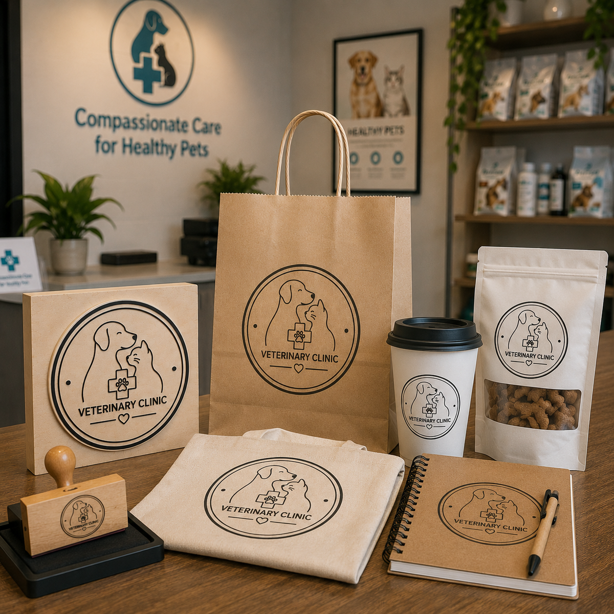 Big Custom Stamp for Veterinary Clinic | Logo Stamp – StampMyMark®